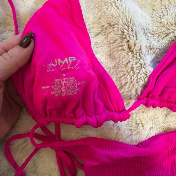 JMP Hot Pink Ribbed Bikini Set - Picture 3 of 4